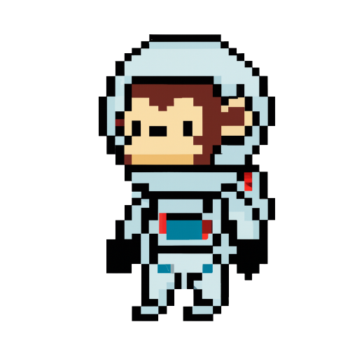 Monkey Astronaut Levitating